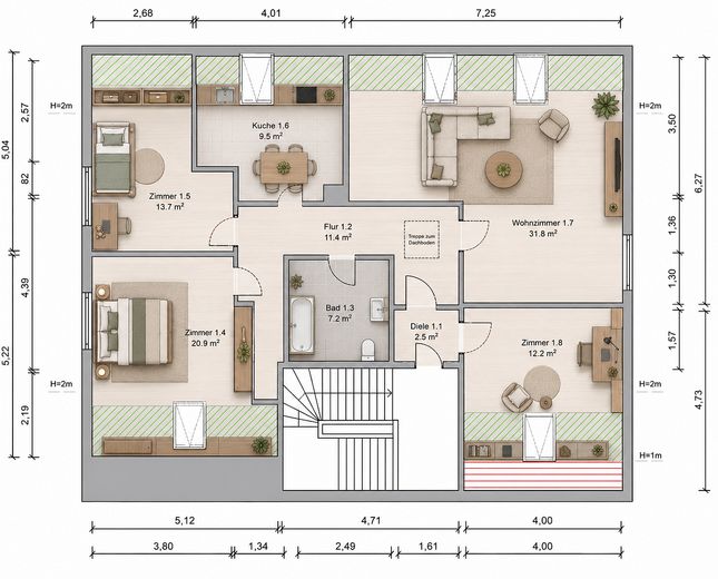 Einziehen & wohlfühlen! Renoviertes Wohnglück in Findorff | Garage | provisionsfrei | Bezugsfrei – Grundriss