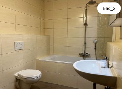 Exklusive 2-Raum Wohnung mit Terrasse/Garten, Stellplatz und EBK – Badezimmer