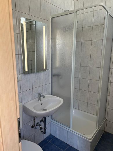 Zentral gelegenes Apartment in der Mainzer Altstadt – Duschbad