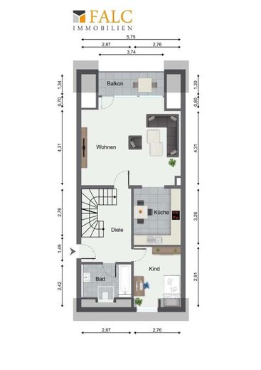 Charmante 4-Zimmer-Maisonettewohnung mit viel Platz für die ganze Familie – Grundriss