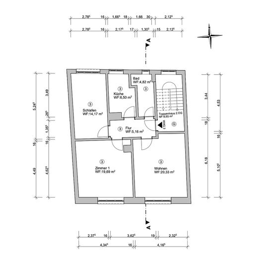 Provisionsfreies MFH in Bestlage! – Grundriss 2.OG