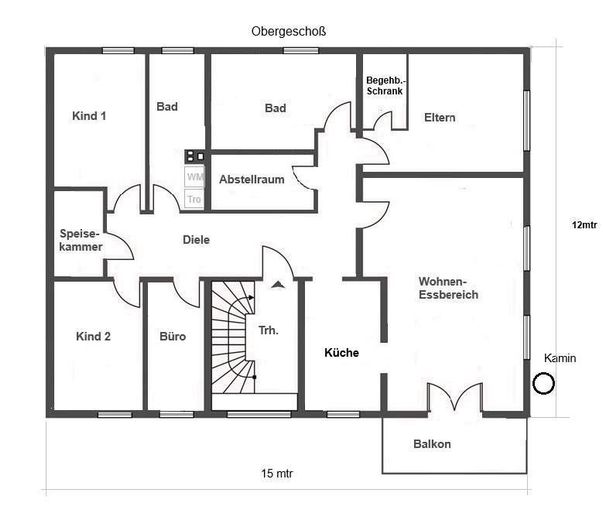 Zweifamilienhaus mit Ferienhaus und zus. Grundstück, neue Wärmepumpe und PV-Anlage - Provisionsfrei – Grundriss OG