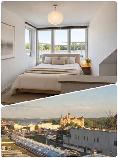 Attraktive 3-Zimmer-Maisonette mit Balkon und Schlossblick in zentraler Lage von Schwerin – Schlafzimmer