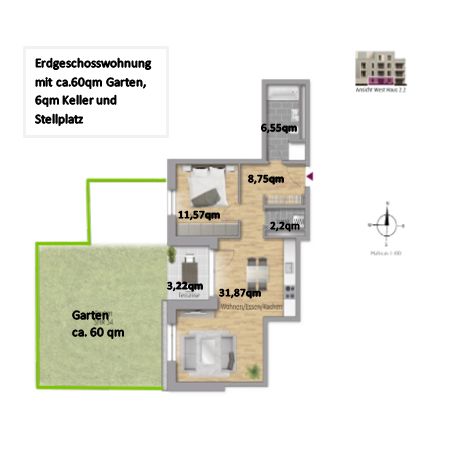 Neubau-Erstbezug |  ca.60 qm Großer Garten | KfW 40 QNG | Maintal Dörnigheim | Top Anbindung – Grundriss