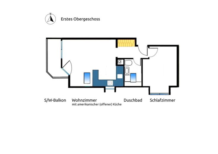 Erstes Obergeschoss 52,44 qm