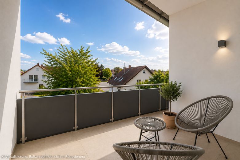 Hochwertig modernisierte 4-Zimmer-Wohnung mit Loggia & Garage in ruhiger Lage von Ehningen – Balkon (KI-Visualisierung)