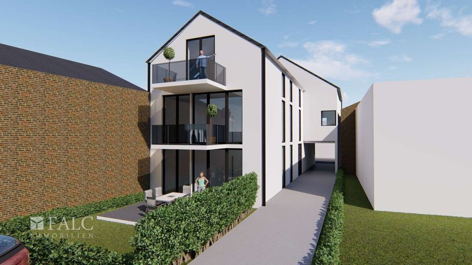 RENDITESTARK! Neubau-MFH mit 6 Wohneinheiten, 6 Stellplätzen &amp; Aufzug in Top-Lage von Kerpen – Seiten-/Rückansicht