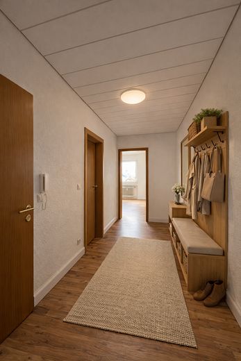 2 Zimmer Wohnung, 58,7 qm EBK, Balkon – Beispiel Flur