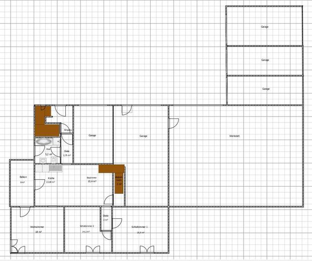 Skizze Wohnung EG mit Garagen