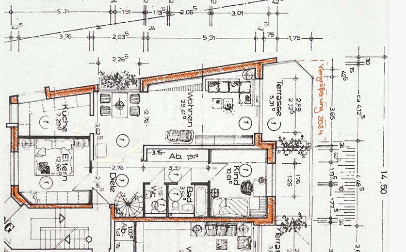 Esclusivo appartamento maisonette di 4,5 locali con giardino a Meerbusch Büderich – Grundriss EG