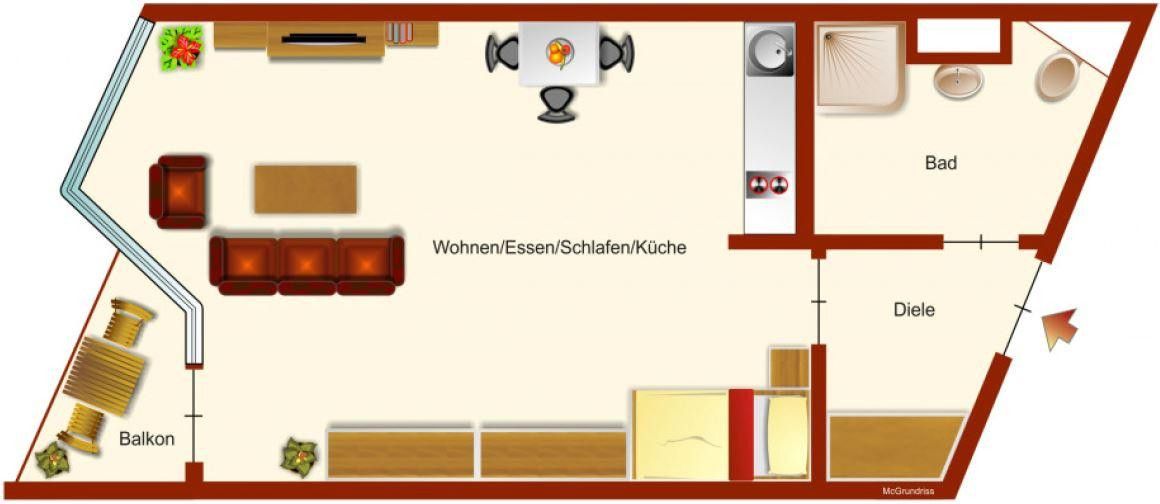 Möblierte 1-Zimmerwohnung mitten in der City mit Stellplatz! – Foto 3