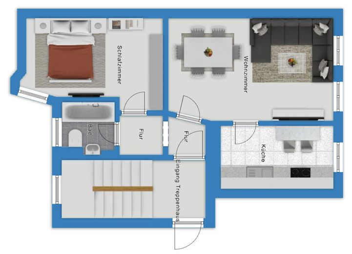 Gemütliche 2-Raumwohnung in der südlichen Innenstadt! - saniert &amp; sofort verfügbar – Grundriss