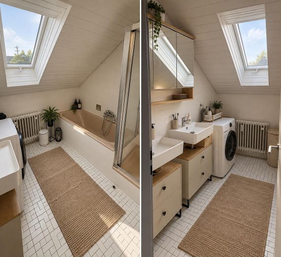 4 Zimmer Dachgeschosswohnung mit neuer Küche – Badezimmer