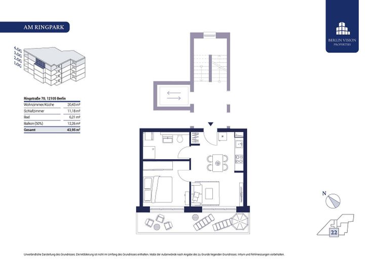 Hochwertige Neubauwohnung | Dachgeschoss | großer Südwestbalkon | voll möbliert – Foto 7