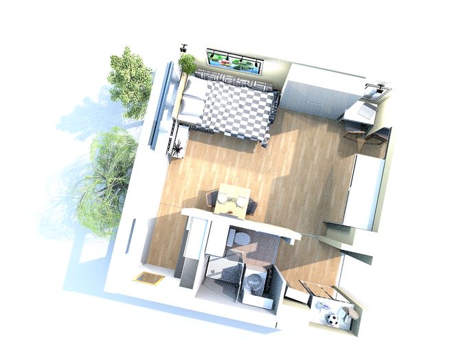 Schlafsofa ausgeklappt