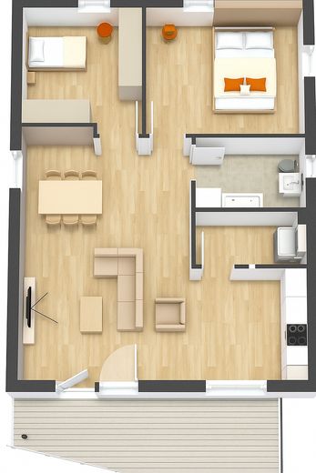 3-Zimmer Wohnung mit Balkon in Nordrach (Neubau/Barrierefrei/Einzug ab sofort möglich) – Grundriss