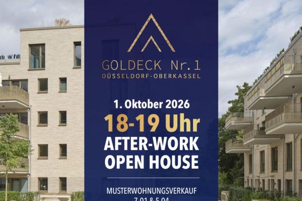 Musterwohnungsverkauf im Goldeck Nr. 1 - AFTER-WORK OPEN HOUSE/1. Oktober 2026 von 18:00 - 19:00 Uhr