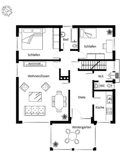 Im Grünen Speckgürtel Hamburgs: Großzügiges Einfamilienhaus mit Garage – Grundriss - Erdgeschoss