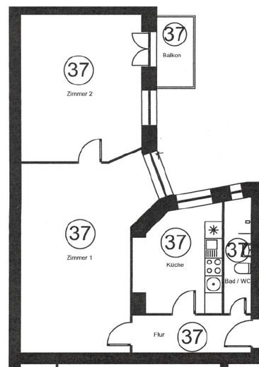 Bezugsfreie helle 2-Zimmer QG Altbauwohnung in der Nähe vom Schloss Charlottenburg (provisionsfrei) – Grundriss