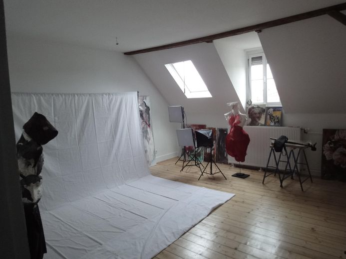 Mieszkanie typu atelier z zabudowaną kuchnią – Wohnzimmer