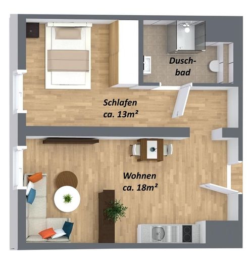 36 m² Komfort - Barrierearmes Apartment mit separatem Schlafzimmer & Aufzug – Foto 13