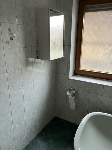 Spazio abitativo per tutti - 5 locali, 170 m², 2 bagni, stufa svedese, balcone, vista – Gästebad