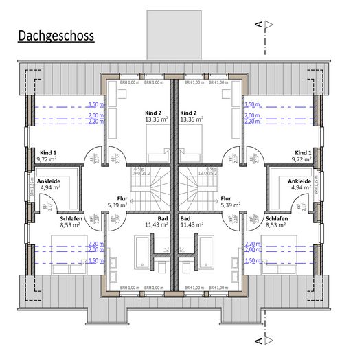 Moderne Neubau-Doppelhaushälfte nahe der Elbe – Dachgeschoss