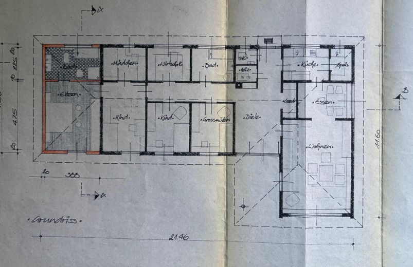 Grundriss mit Erweiterung