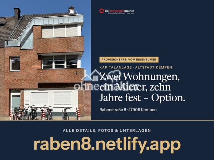Kapitalanlage Altstadt Kempen: 2 Wohnungen, 10 Jahre fest vermietet, 6,09 % Rendite, provisionsfrei – Foto 1
