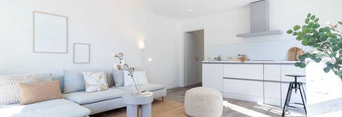 Wohnzimmer mit Küche