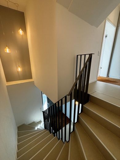 Vistas despejadas de 180° al Spree y vistas a zonas verdes - ático tipo maisonette en casa de tres viviendas – OG - gemeinsames Treppenhaus