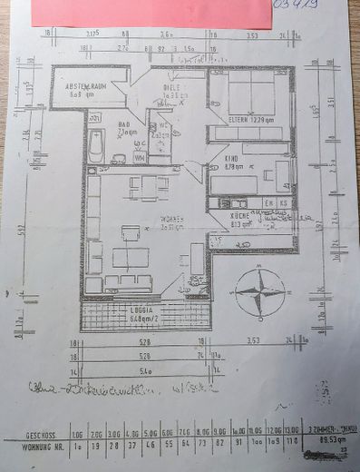 Grundriss der Wohnung 