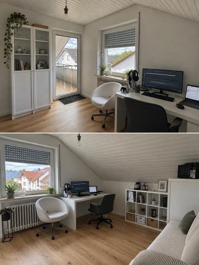 4 Zimmer Dachgeschosswohnung mit neuer Küche – Büro