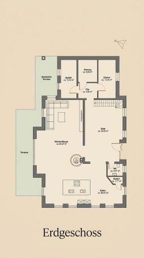 Großes mediterranes Haus auf 7.500 m² Grundstück - provisionsfrei, nahe Hamburg – Grundriss Erdgeschoss