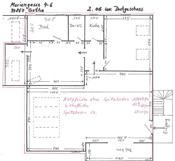 3,5-kamerappartement in loftstijl met balkon, binnenstad Gotha – Grundriss Loftwohnung