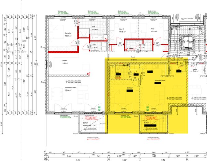 Wohnung im Bau, stadtnah im Hafenquartier Graf Bismark mit Balkon am Yachthafen/Kanal für 2 Personen – Grundriss Wohnung 27