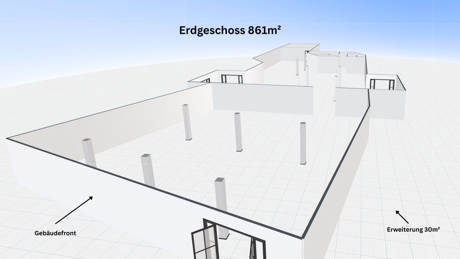 861m² EG Ansicht Gebäudefront