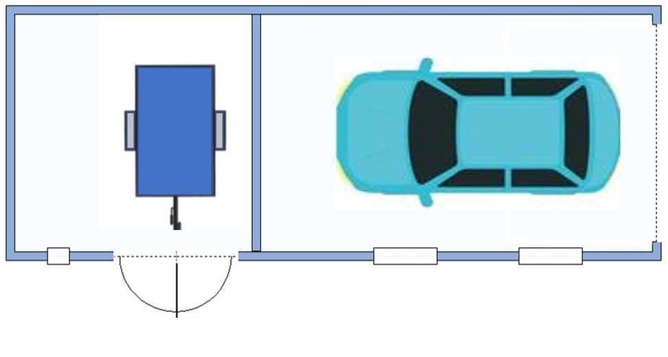 Wohn- und Geschäftshaus – Garage-Auto/Garage-Anhänger