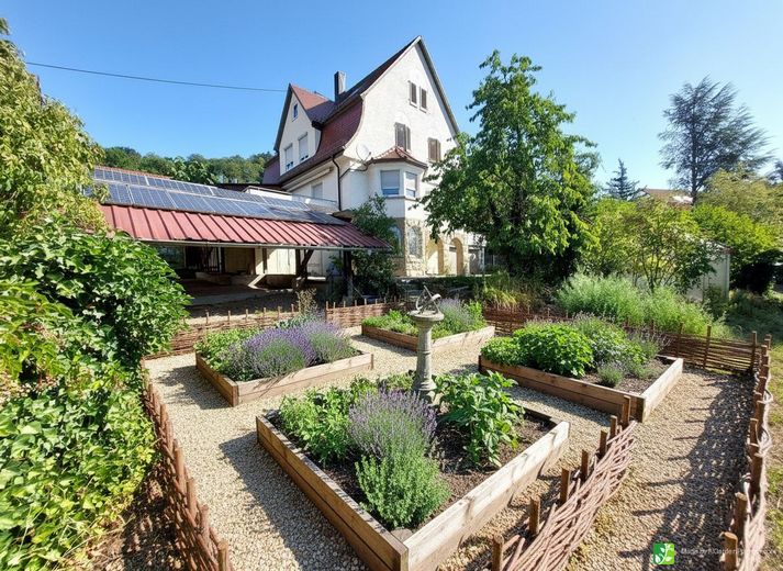 1-2-Familienhaus – KI-Garten vor dem Haus