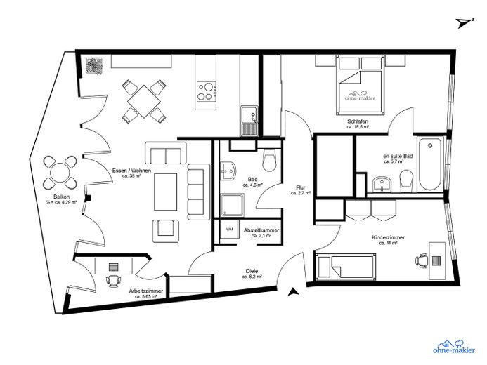 Amueblado: moderno apartamento de 4 habitaciones en los Welfenhöfen (limitado a dos años) – Foto 31