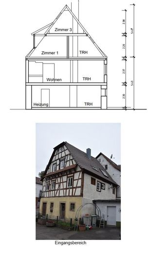 Schnitt und Eingangsbereich