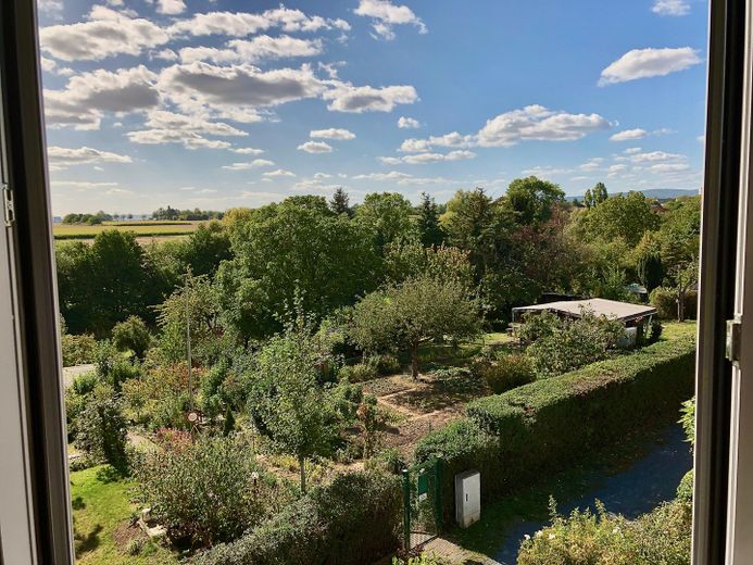 Sonniges Reihenendhaus mit Atelier - ruhige, familienfreundliche Lage, Garten & Blick über Skyline – Blick von der Gaube 