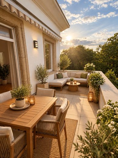 شقة في مبنى قديم منتقاة لأعلى التطلعات – Balkon (KI generiert)