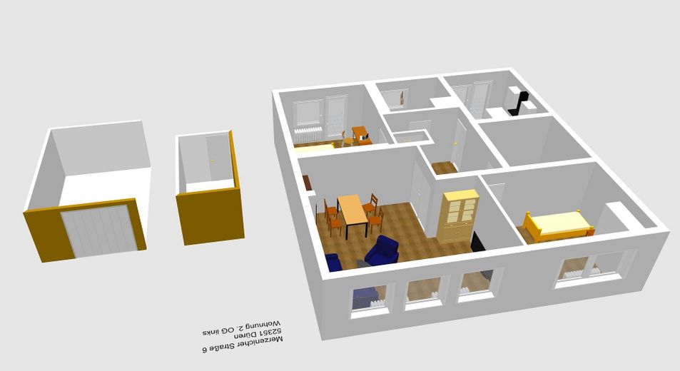 Smart e ristrutturato: trilocale vicino al centro con balcone esposto a sud e posto auto in garage – 3D-Ansicht