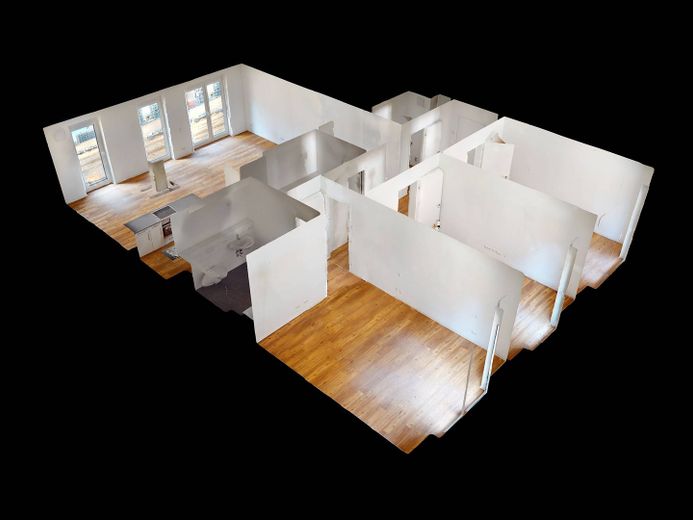 Helle 4-Zimmer-Wohnung mit EBK, 2 BÄDERN und TERRASSE im Neubauquartier FIELD 4 – 3D-Ansicht Grundriss