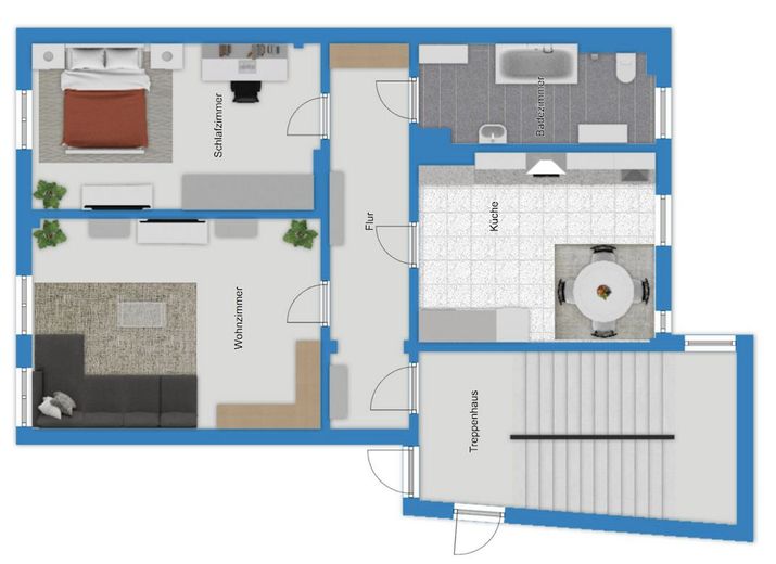 Pärchen aufgepasst!
Geräumige 2-Raumwohnung in der Reilstraße – Grundriss