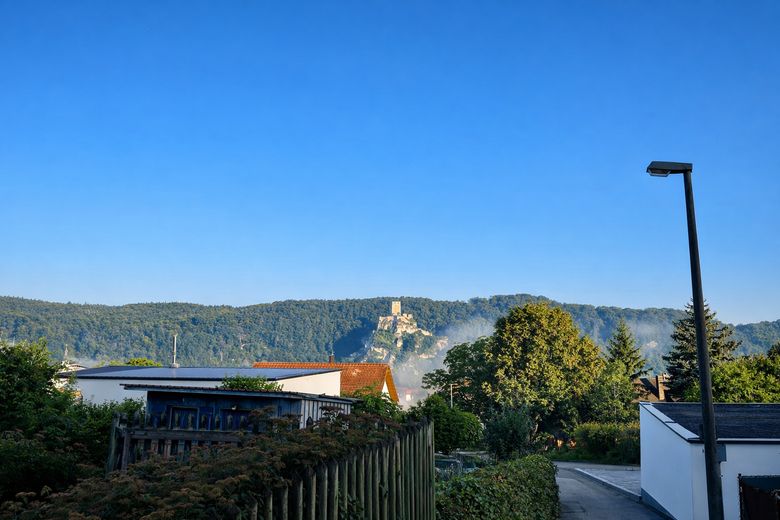Burgblick übers Dach hinweg