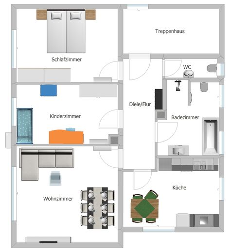 Hochwertige 3-Zimmerwohnung mit Erstbezug nach Kernsanierung – Ihr neues Zuhause auf Neubauniveau! – Raumaufteilung (möbiliert) 