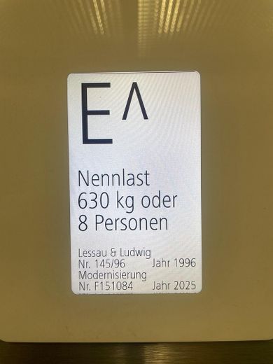 Aufzug/Lift modernisiert 2025