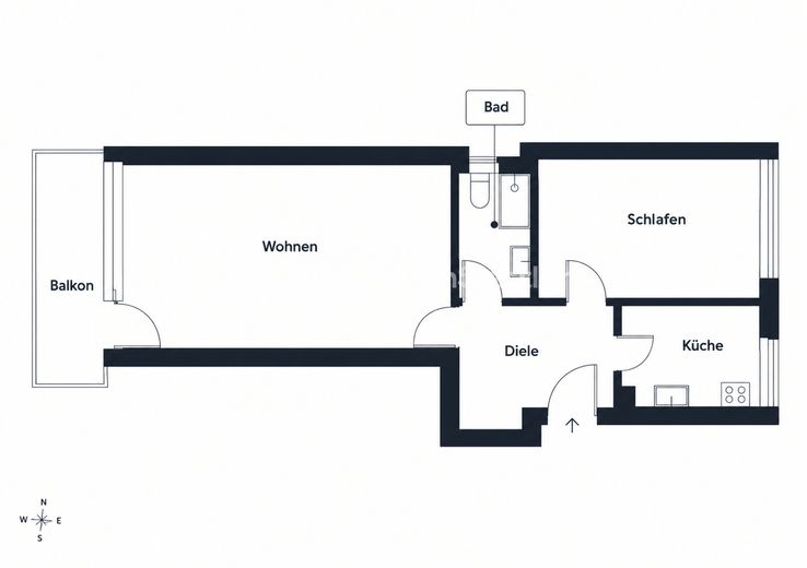 Mieszkanie w dzielnicy Proviantbach – Grundriss Wohnung